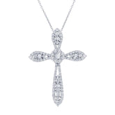 1.34ct 18k White Gold Diamond Cross Necklace